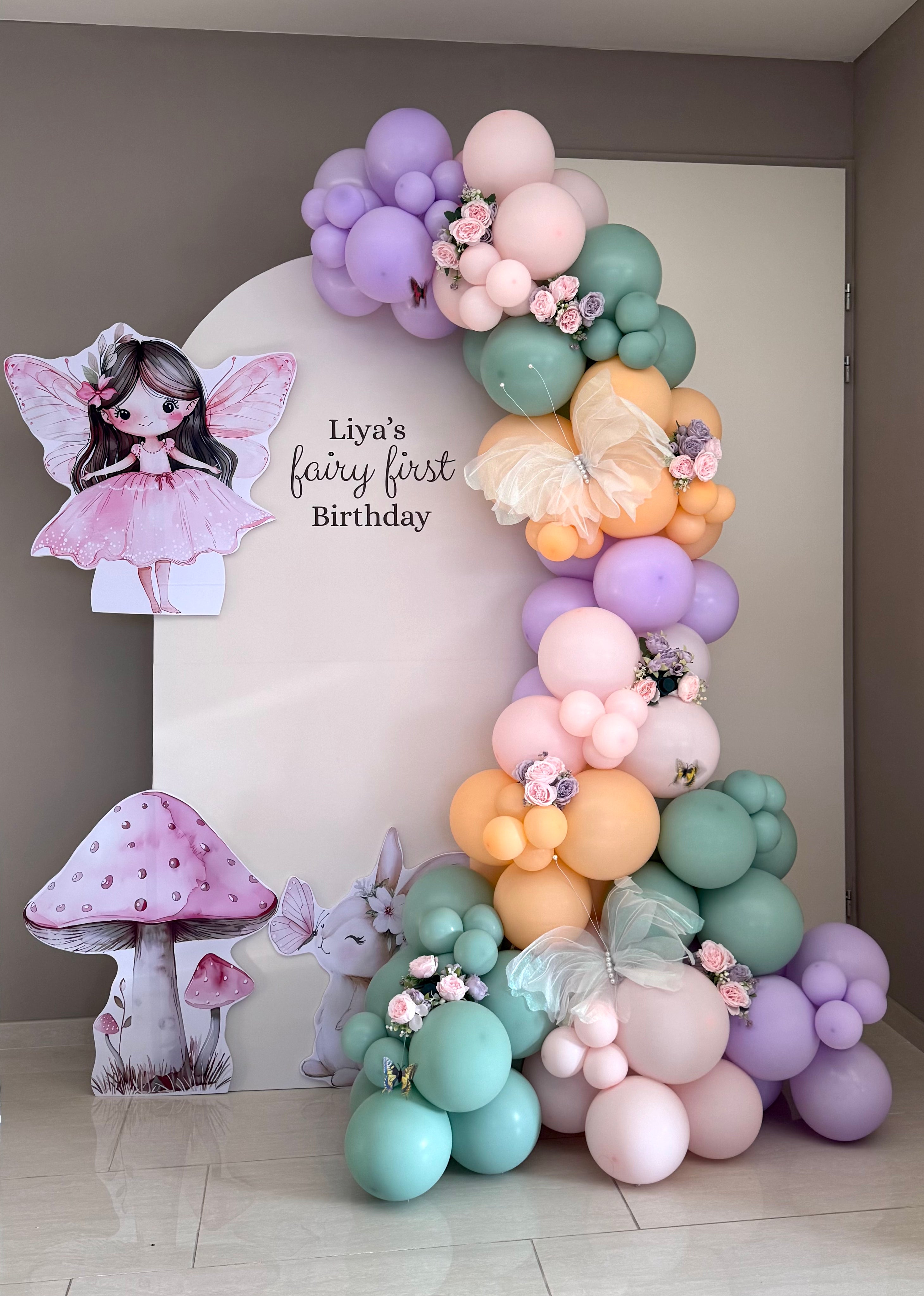 Fairy First Birthday Backdrop