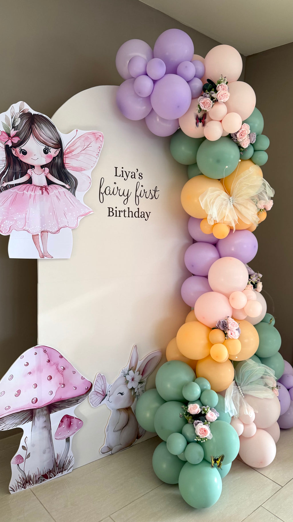 Fairy First Birthday Backdrop