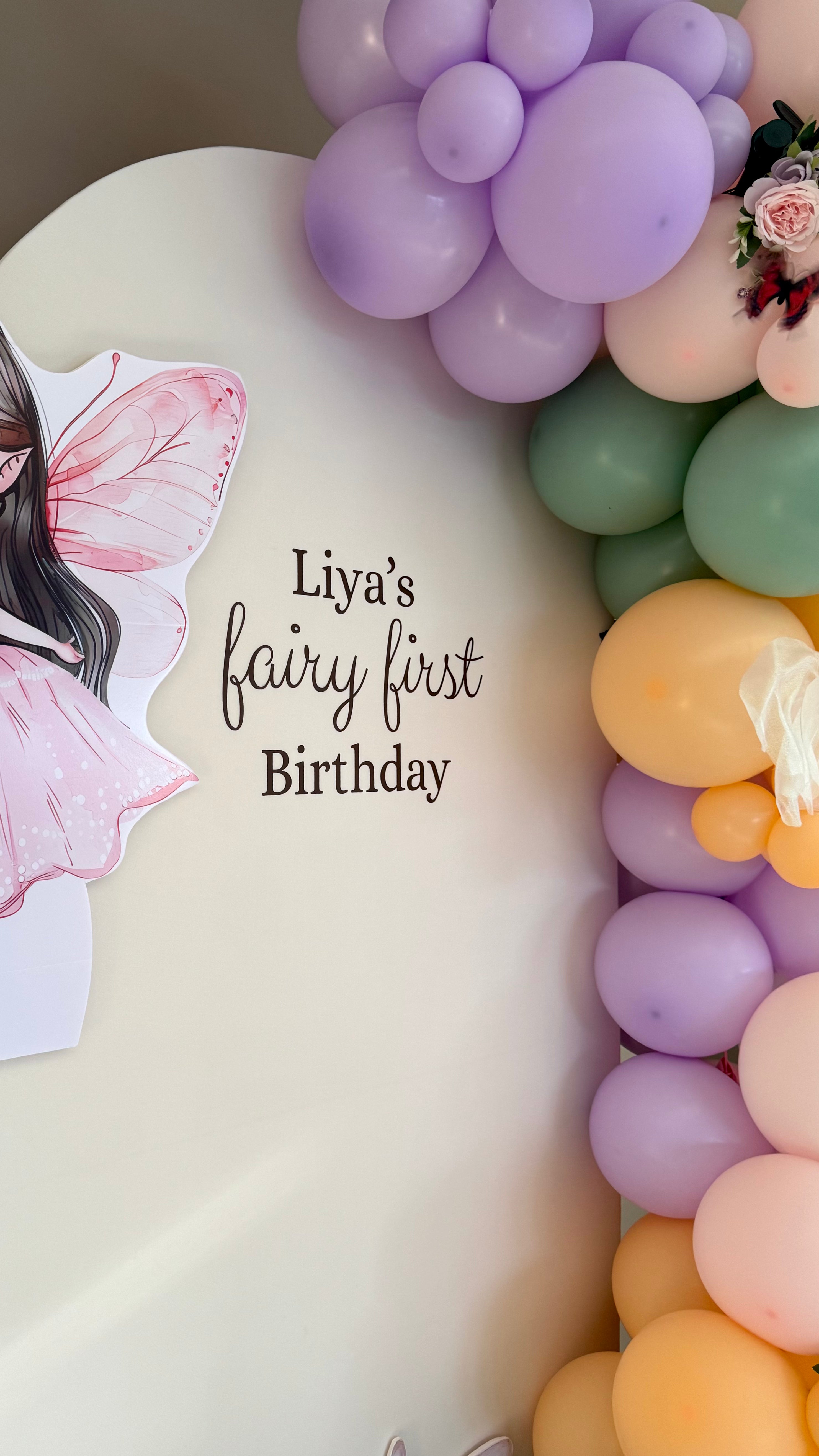 Fairy First Birthday Backdrop